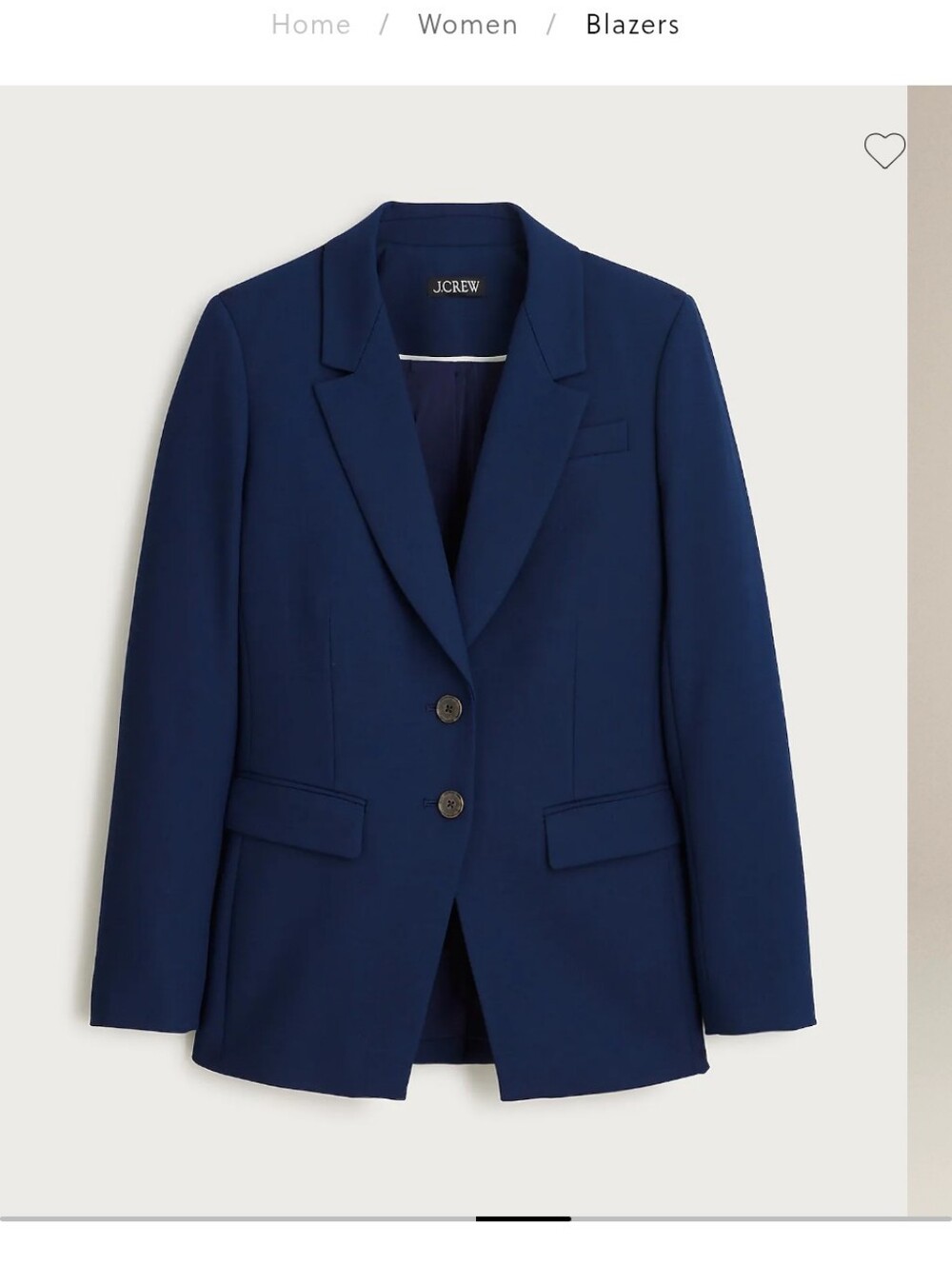 J Crew Madelyn blazer in four-season stretch Cc289 NEW! Size 8 Navy $258 Retail - Picture 4 of 9